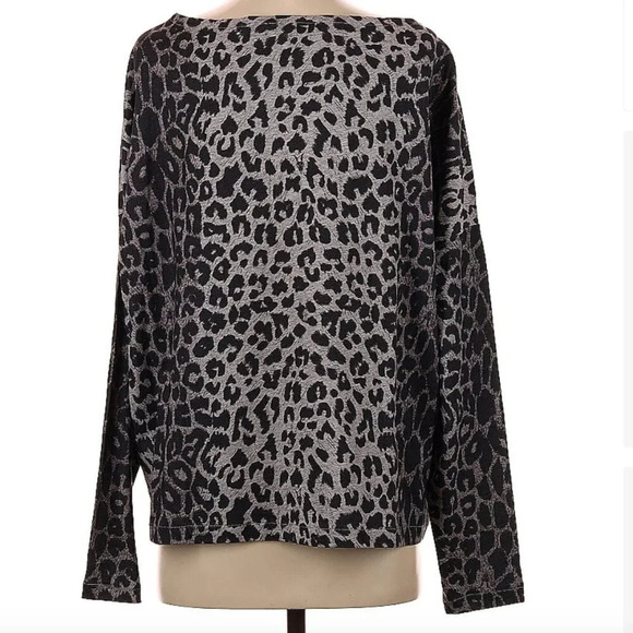 ALLSAINTS Size Small Long Sleeve Leopard Print 100% Organic Cotton Top - Picture 2 of 8